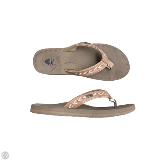 Sandals Flats By Reef In Tan, Size: 7