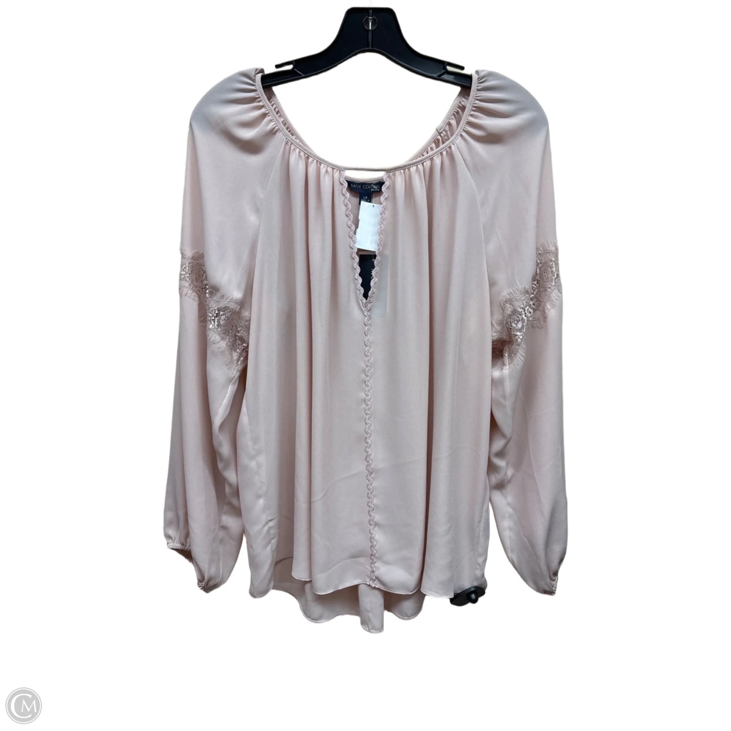 Top Long Sleeve By Max Edition In Pink, Size: L