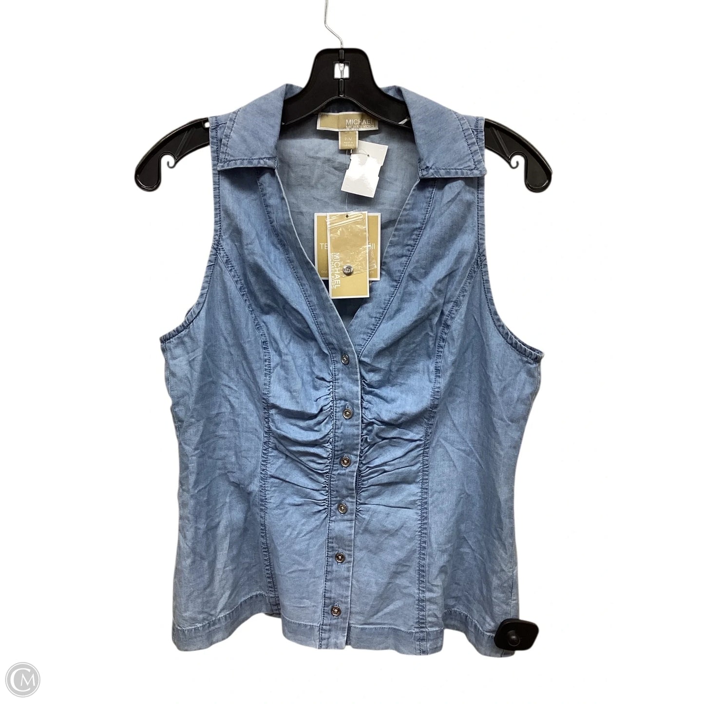 Top Sleeveless By Michael By Michael Kors In Blue Denim, Size: M