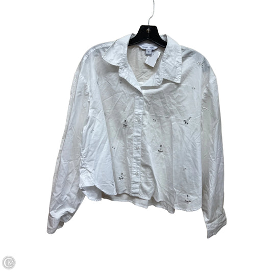 Top Long Sleeve By Old Navy In White, Size: Xl