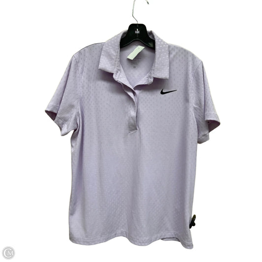 Athletic Top Short Sleeve By Nike In Purple, Size: Xl
