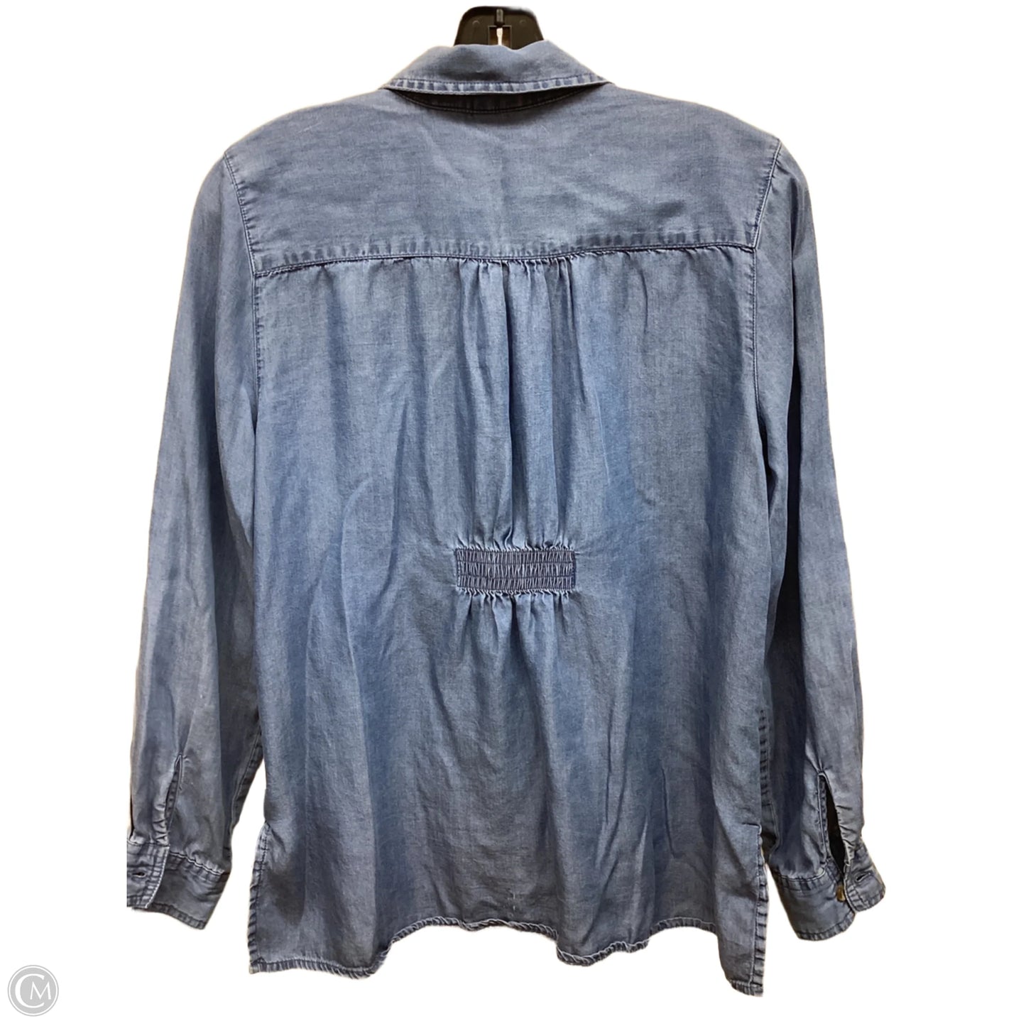 Top Long Sleeve By West Bound In Blue Denim, Size: M