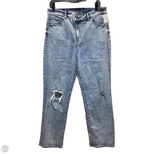 Jeans Straight By Express In Blue Denim, Size: 12