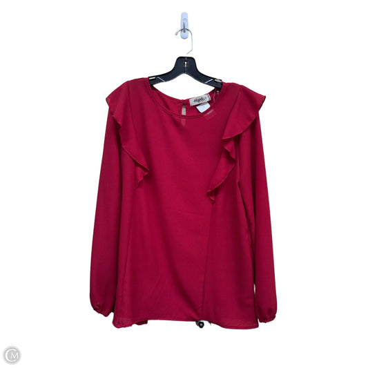 Top Long Sleeve By Clothes Mentor In Red, Size: L
