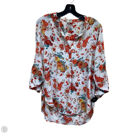 Top Long Sleeve By Pleione In Floral Print, Size: S