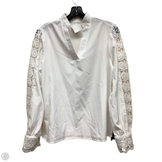 Top Long Sleeve By Clothes Mentor In White, Size: S