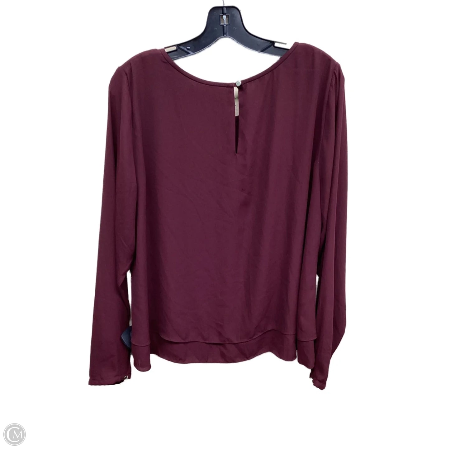Top Long Sleeve By White House Black Market In Maroon, Size: L