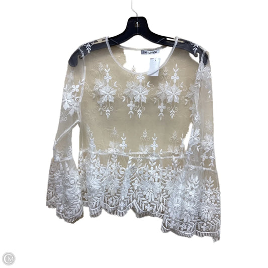 Top Long Sleeve By Clothes Mentor In White