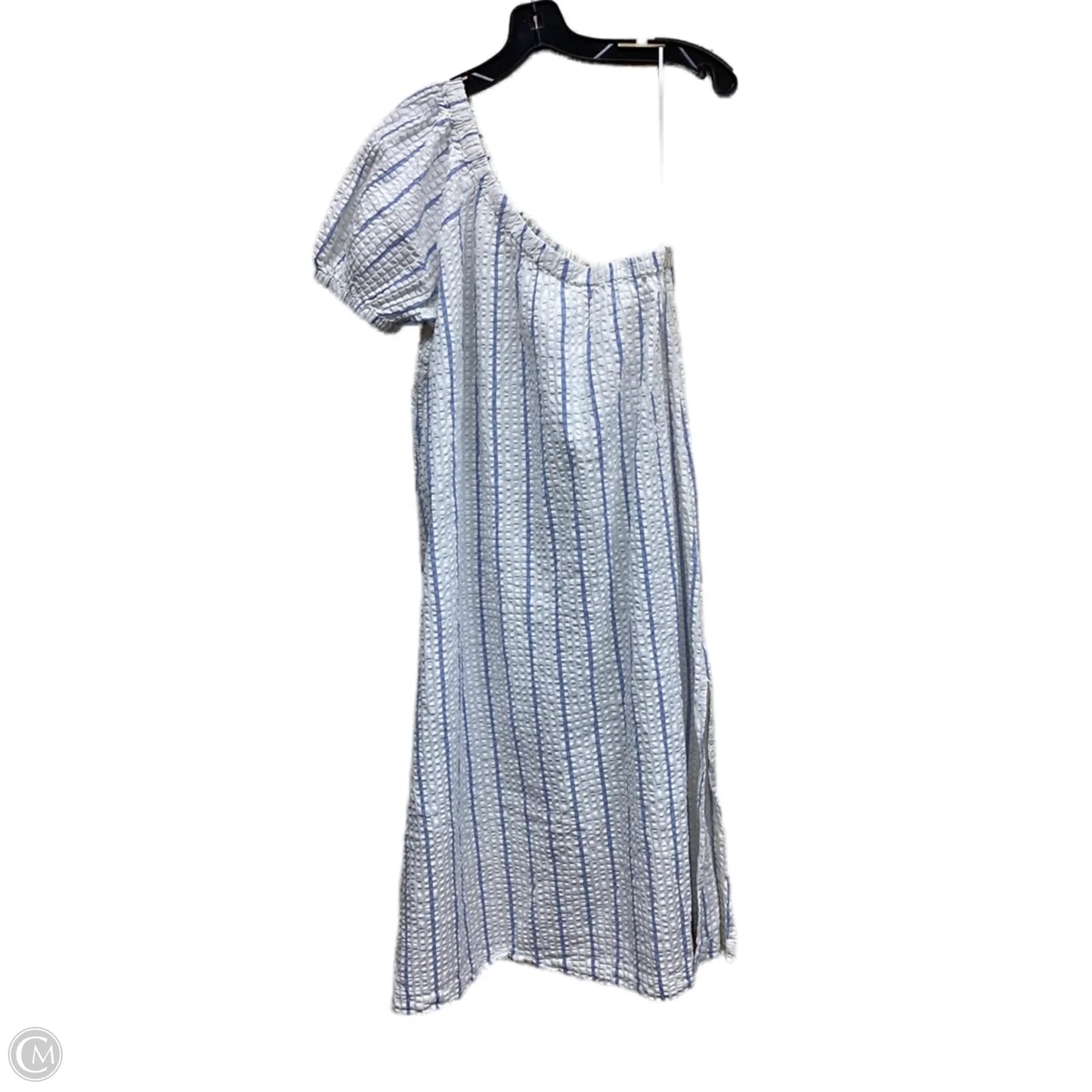 Dress Casual Midi By Madewell In Blue & White, Size: M