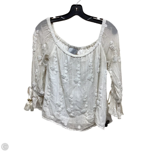 Top Long Sleeve By Clothes Mentor In White, Size: S