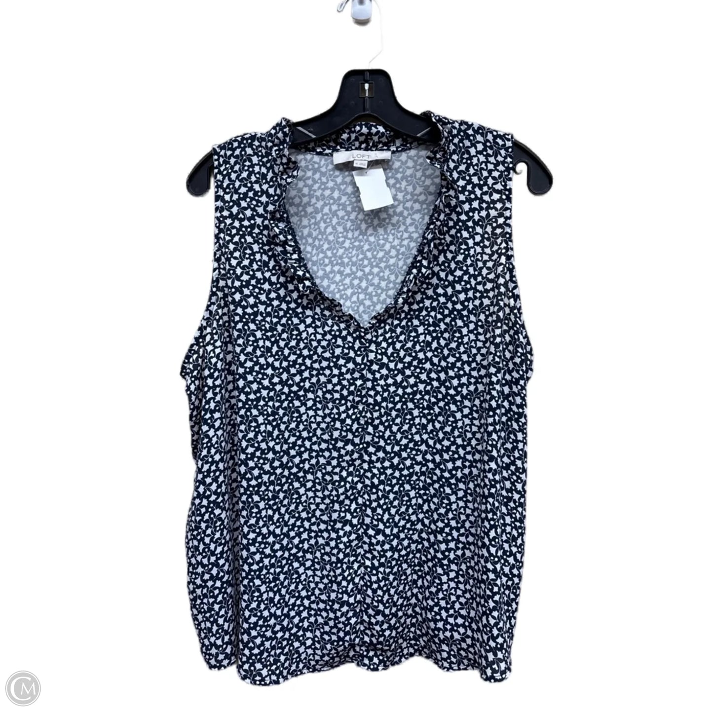 Top Sleeveless By Loft In Blue, Size: Xl