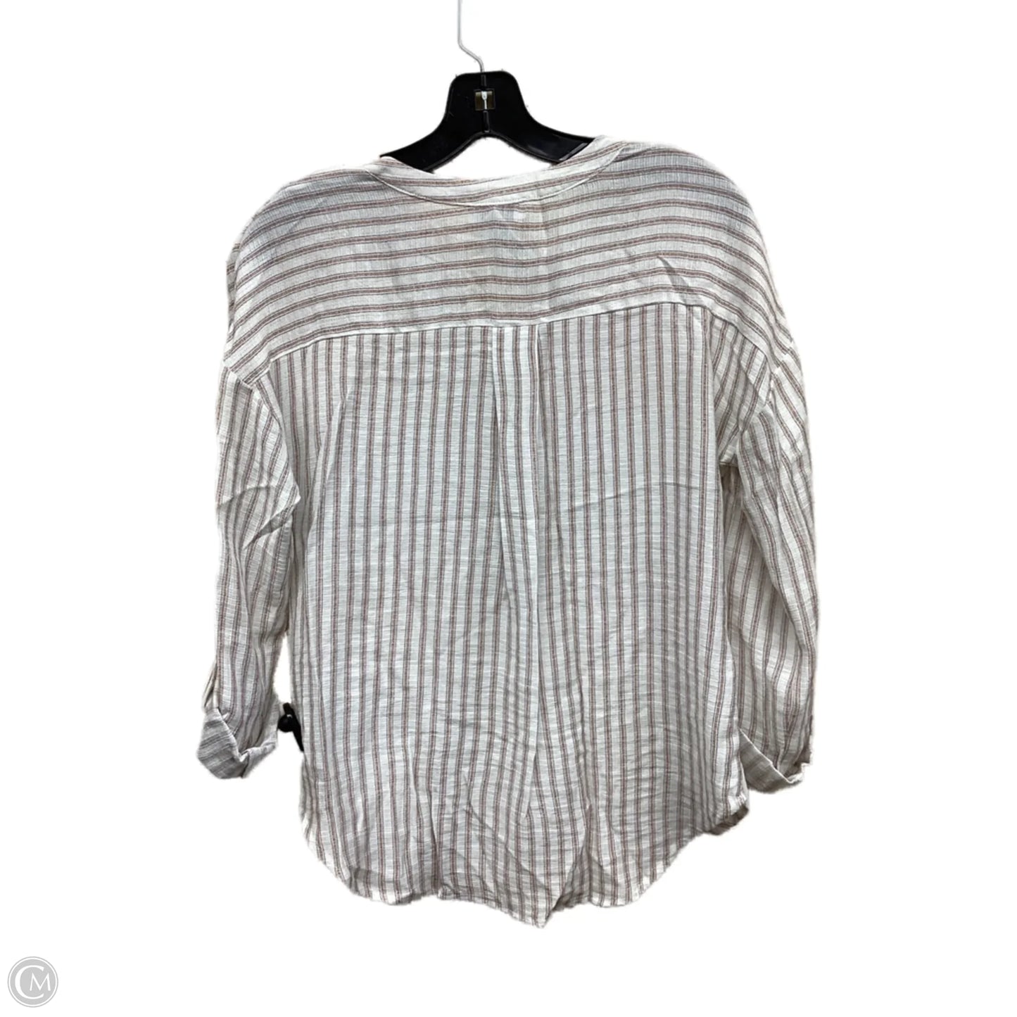 Top Long Sleeve By Workshop In Striped Pattern, Size: S