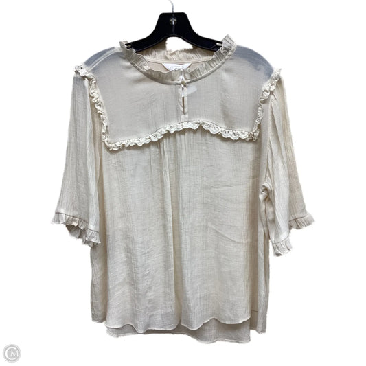 Top Short Sleeve By Lc Lauren Conrad In Cream, Size: Xxl