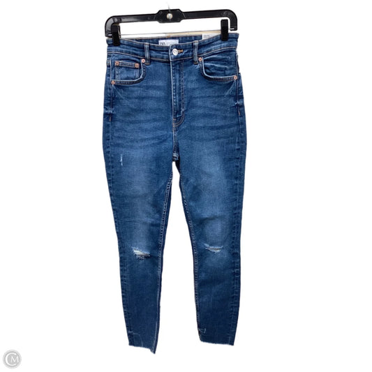 Jeans Skinny By Zara In Blue Denim, Size: 6