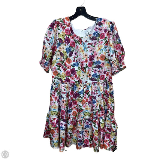Dress Casual Short By Clothes Mentor In Floral Print, Size: Xl