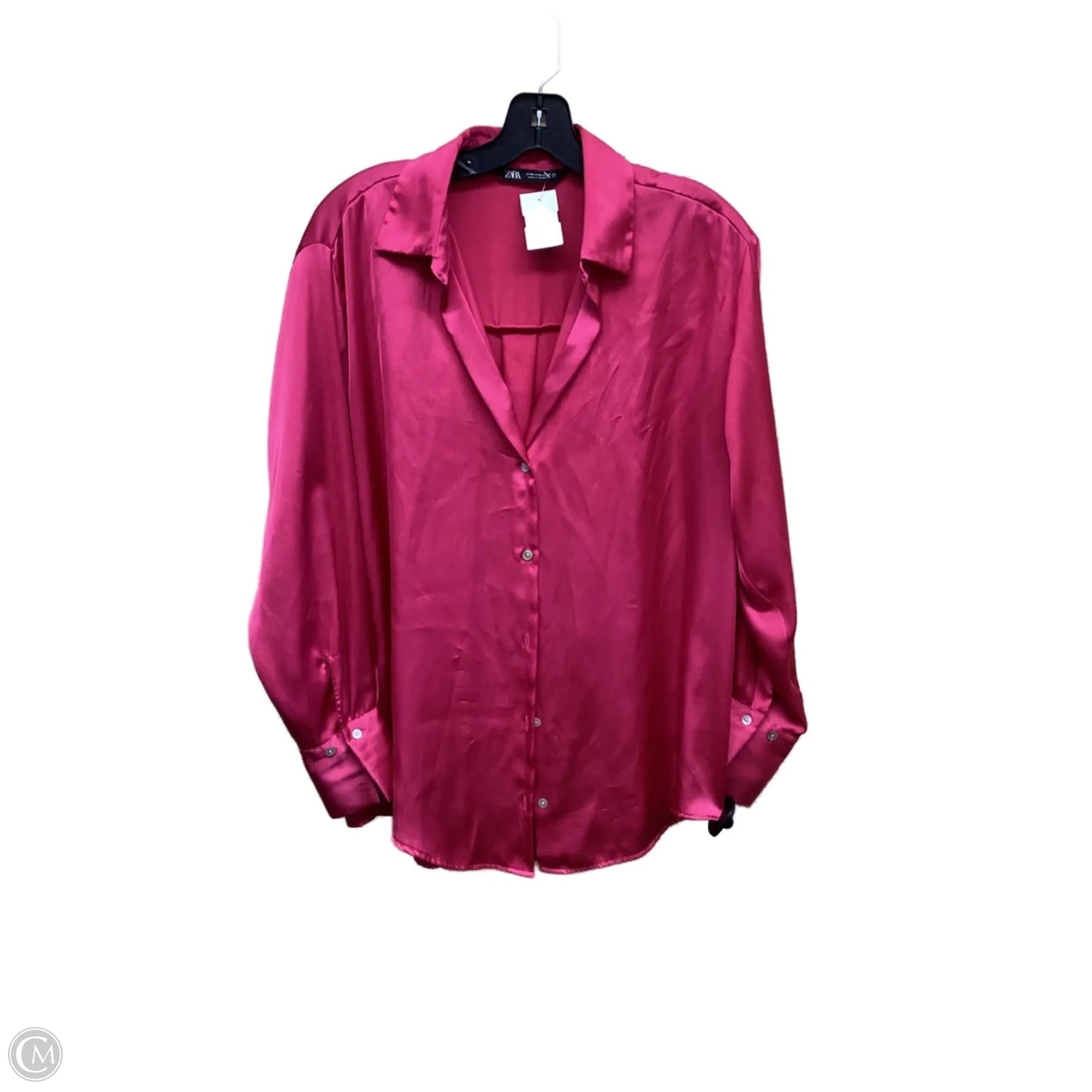 Top Long Sleeve By Zara In Pink, Size: M