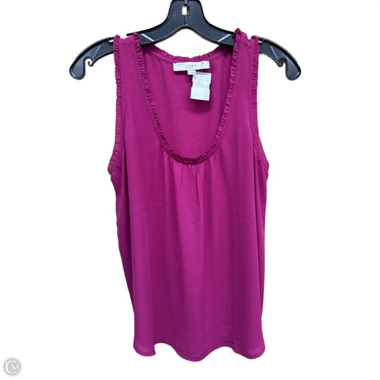 Top Sleeveless By Loft In Purple, Size: M