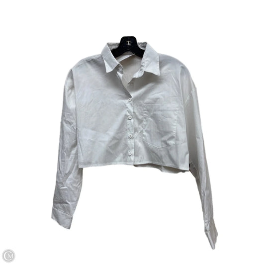Top Long Sleeve By Clothes Mentor In White