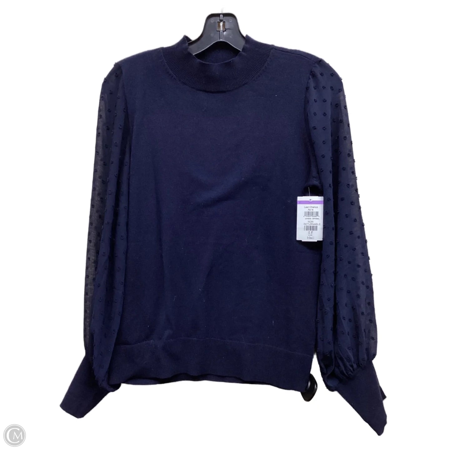Top Long Sleeve By Cece In Navy, Size: Xs