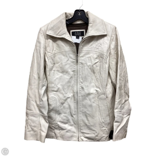 Jacket Leather By Wilsons Leather In White, Size: S