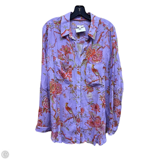 Top Long Sleeve By Pilcro In Floral Print, Size: L