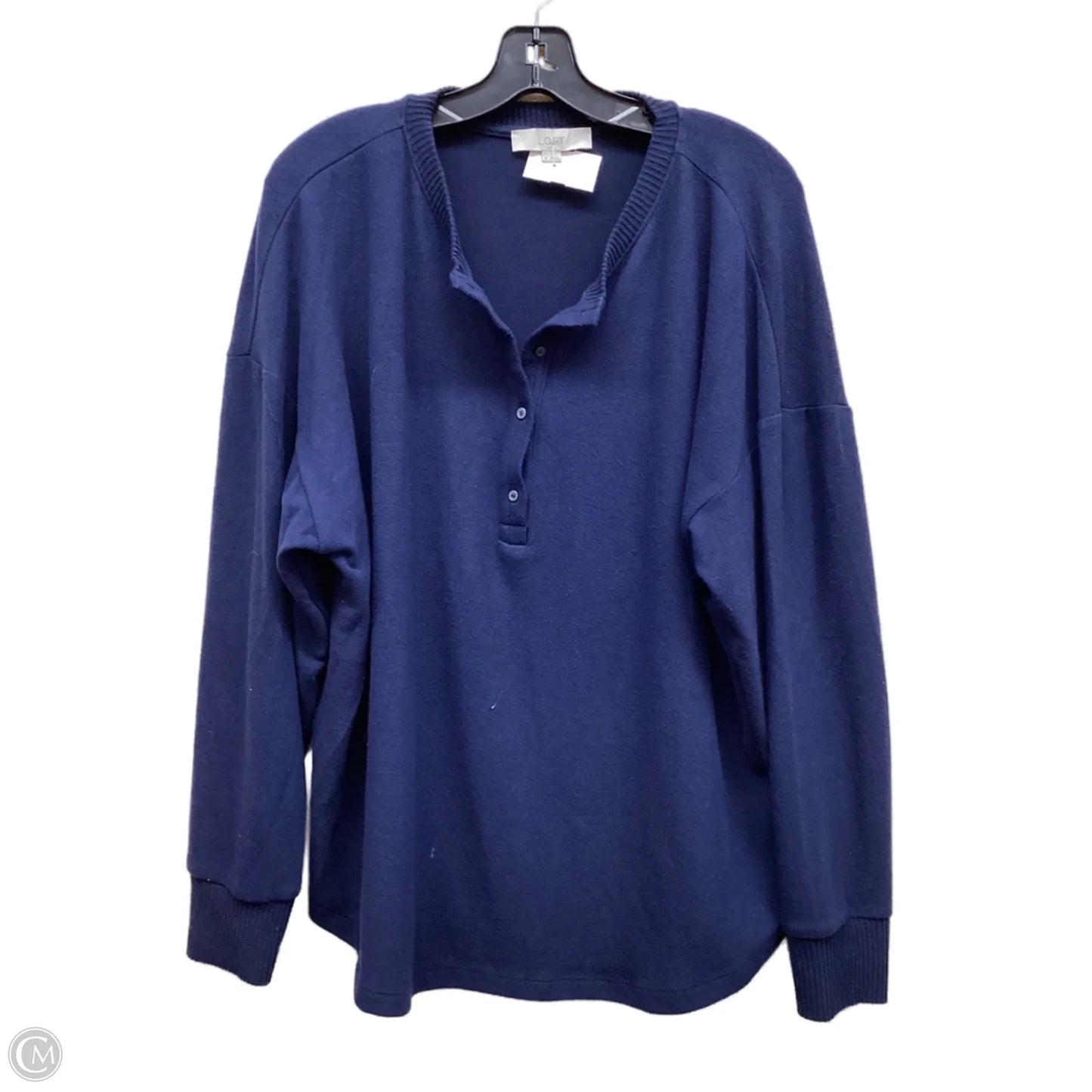 Sweater Cardigan By Loft In Blue, Size: Xl