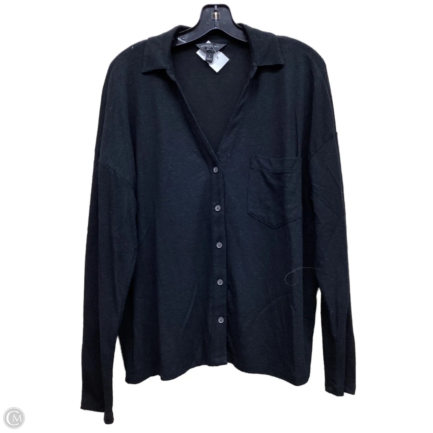 Top Long Sleeve By Banana Republic In Black, Size: L