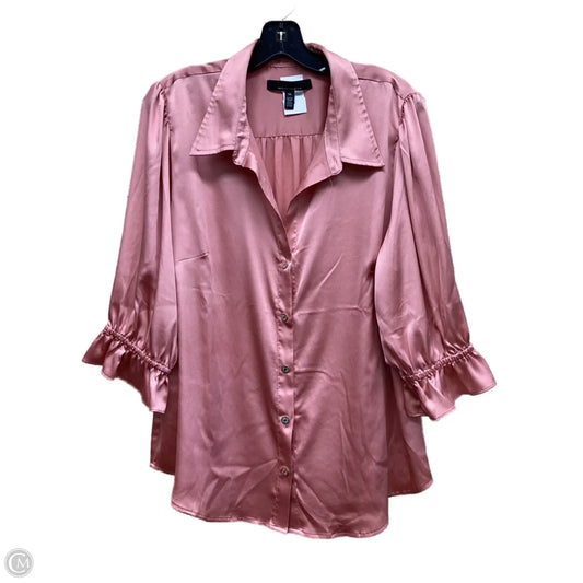 Top Long Sleeve By White House Black Market In Pink, Size: Xl