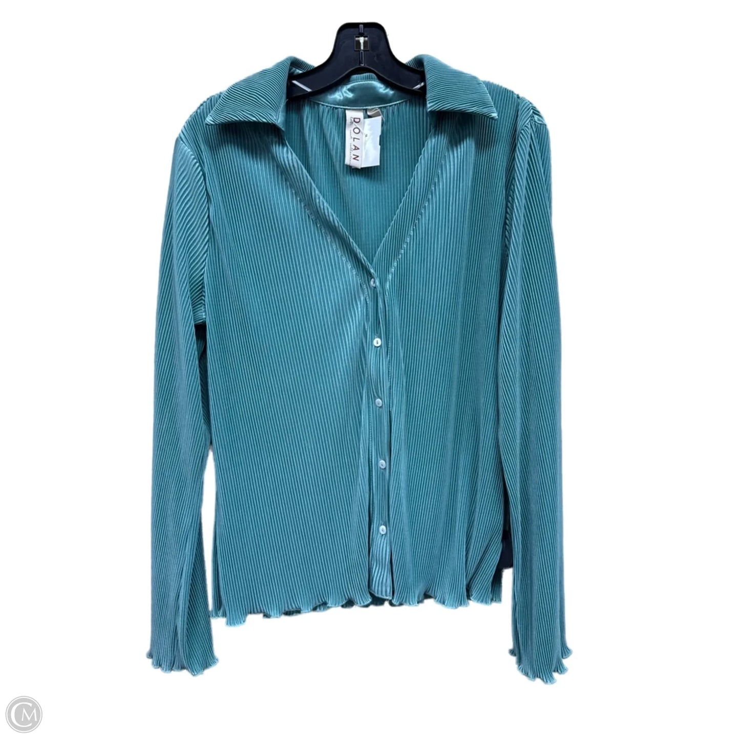 Top Long Sleeve By Dolan Left Coast In Teal, Size: L