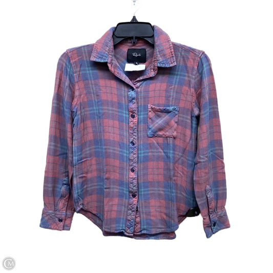 Top Long Sleeve By Rails In Plaid Pattern, Size: Xs