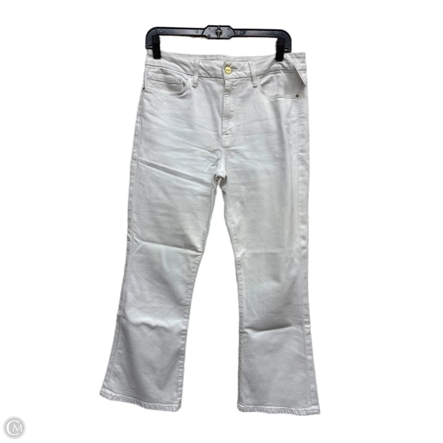 Jeans Flared By Frame In White Denim, Size: 30