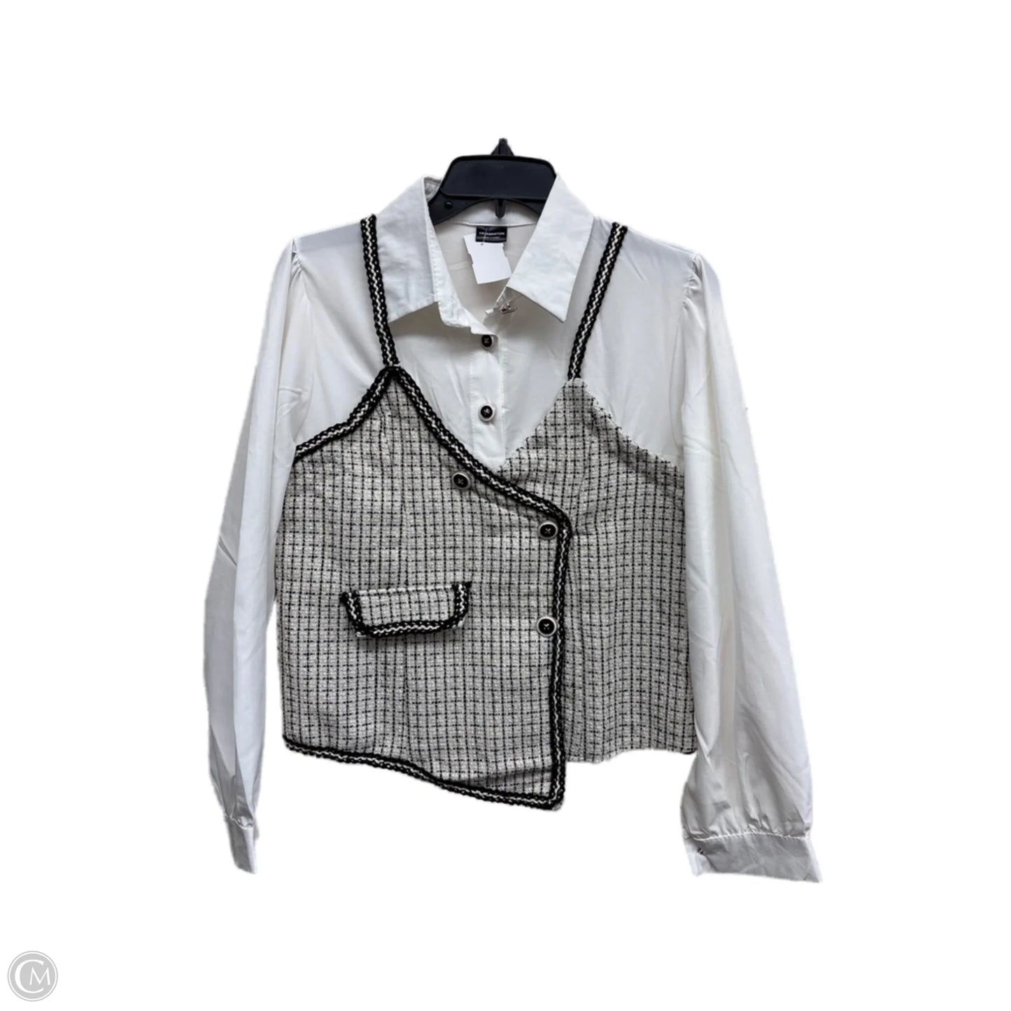 Top Long Sleeve By Clothes Mentor In White