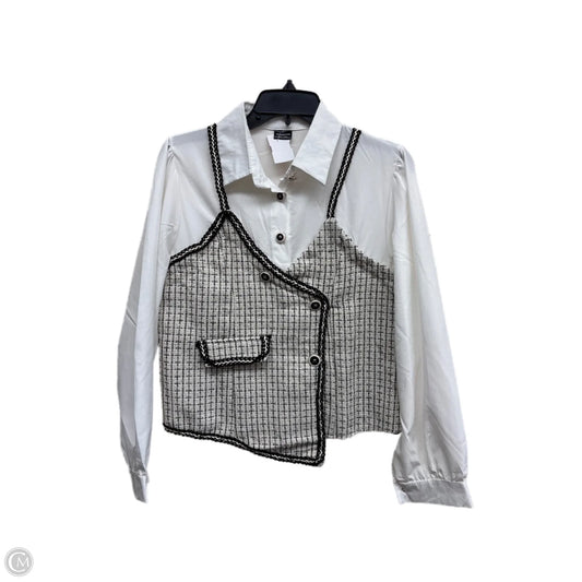 Top Long Sleeve By Clothes Mentor In White