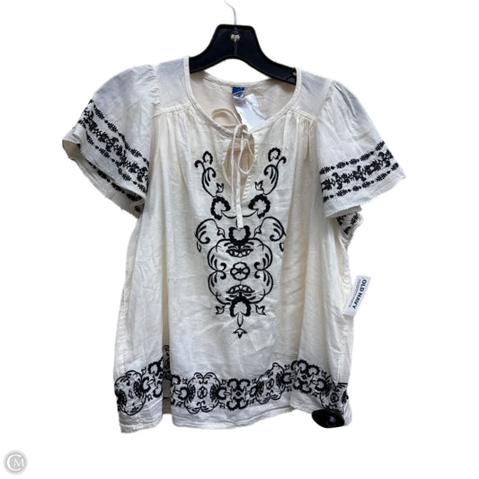 Top Short Sleeve By Old Navy In Black & White, Size: S