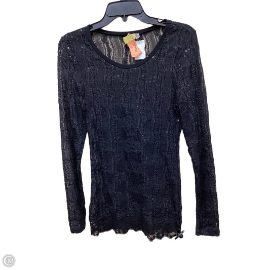 Top Long Sleeve By Bke In Black, Size: S