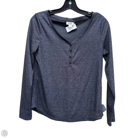 Top Long Sleeve By Ana In Black, Size: M