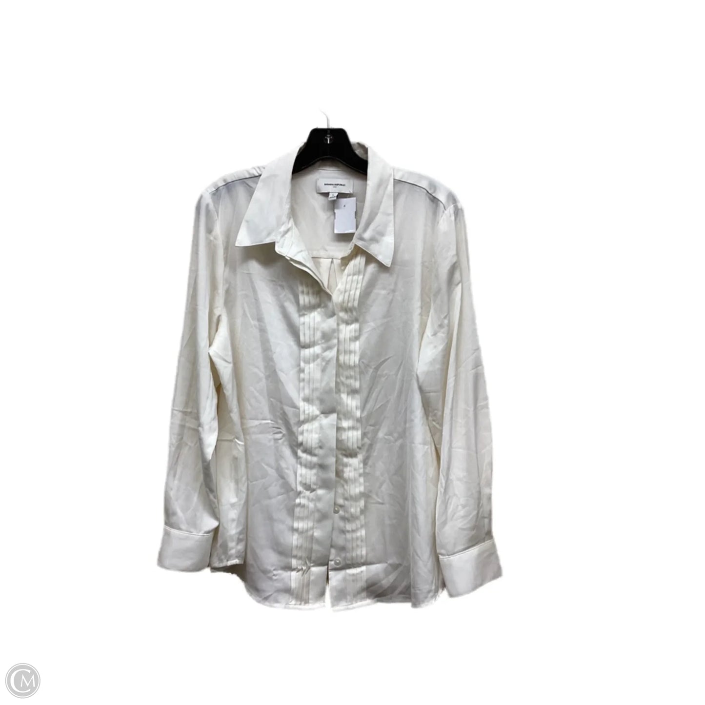 Top Long Sleeve By Banana Republic In Cream, Size: L