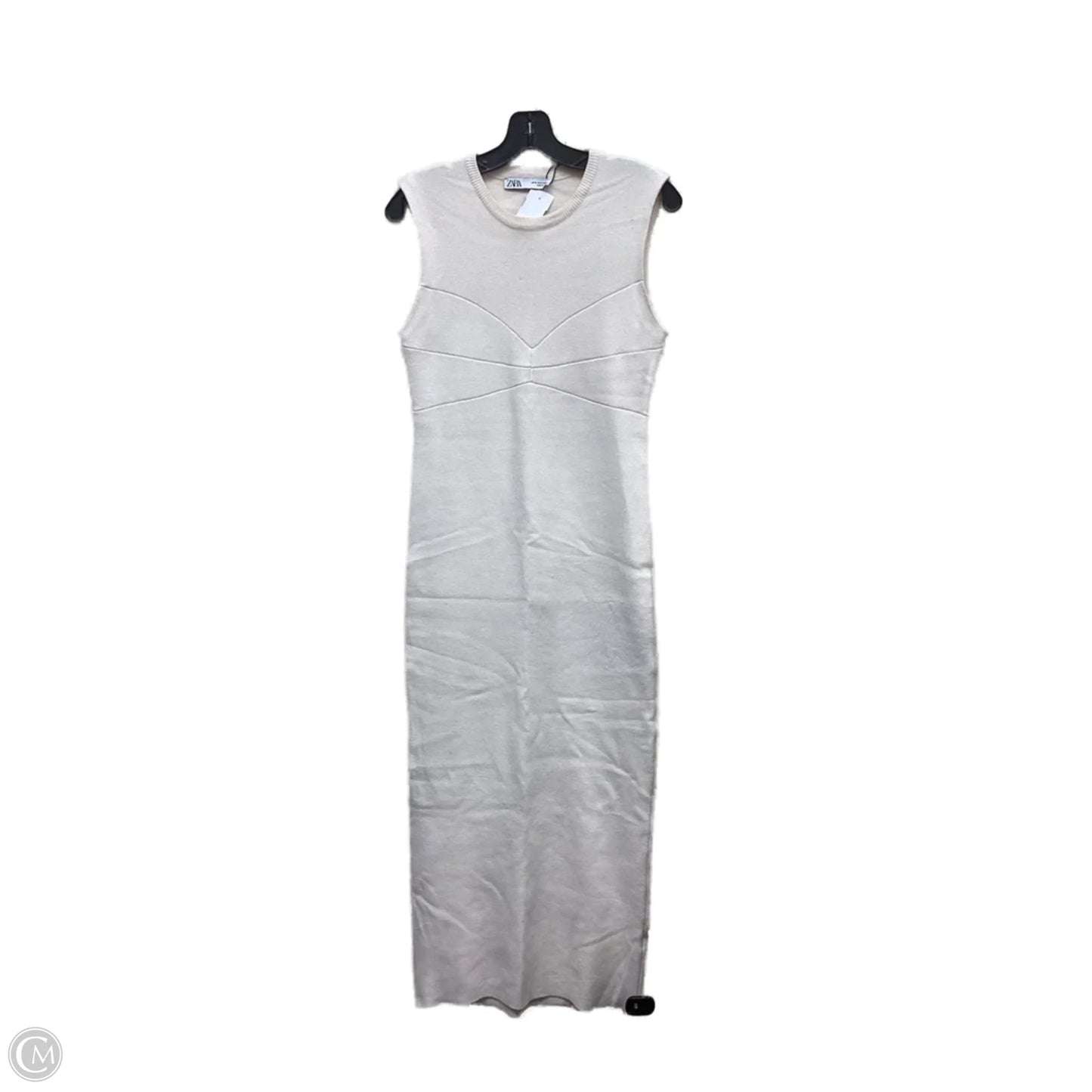 Dress Casual Maxi By Zara In Cream, Size: M