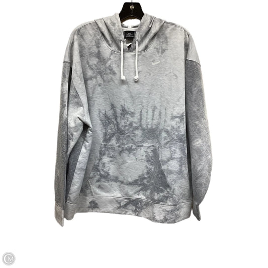 Athletic Sweatshirt Hoodie By Nike In Grey, Size: 1x