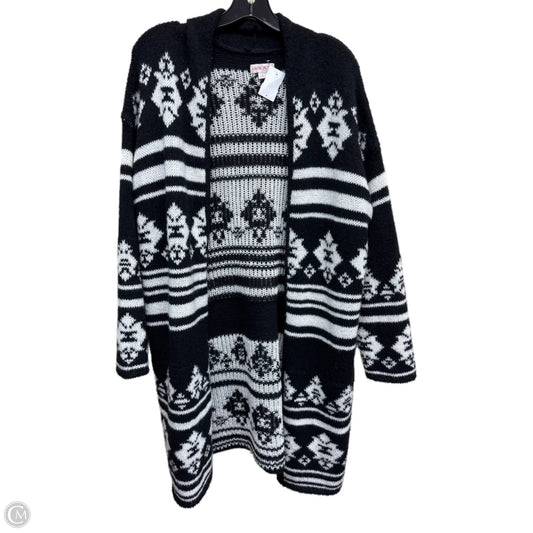 Sweater Cardigan By Knox Rose In Black & White, Size: M