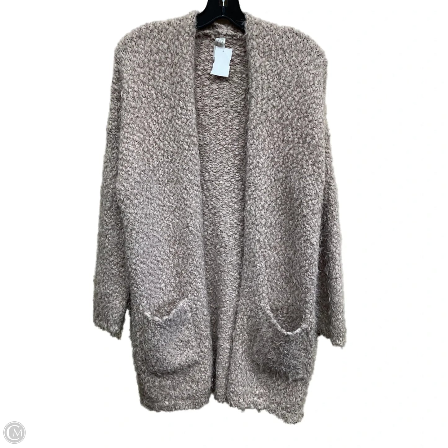 Sweater Cardigan By Dreamers In Tan, Size: S