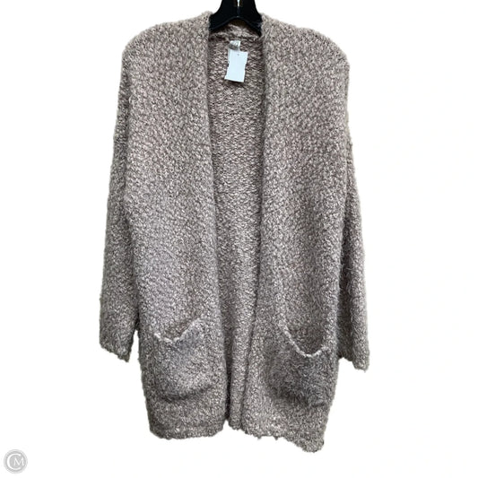 Sweater Cardigan By Dreamers In Tan, Size: S