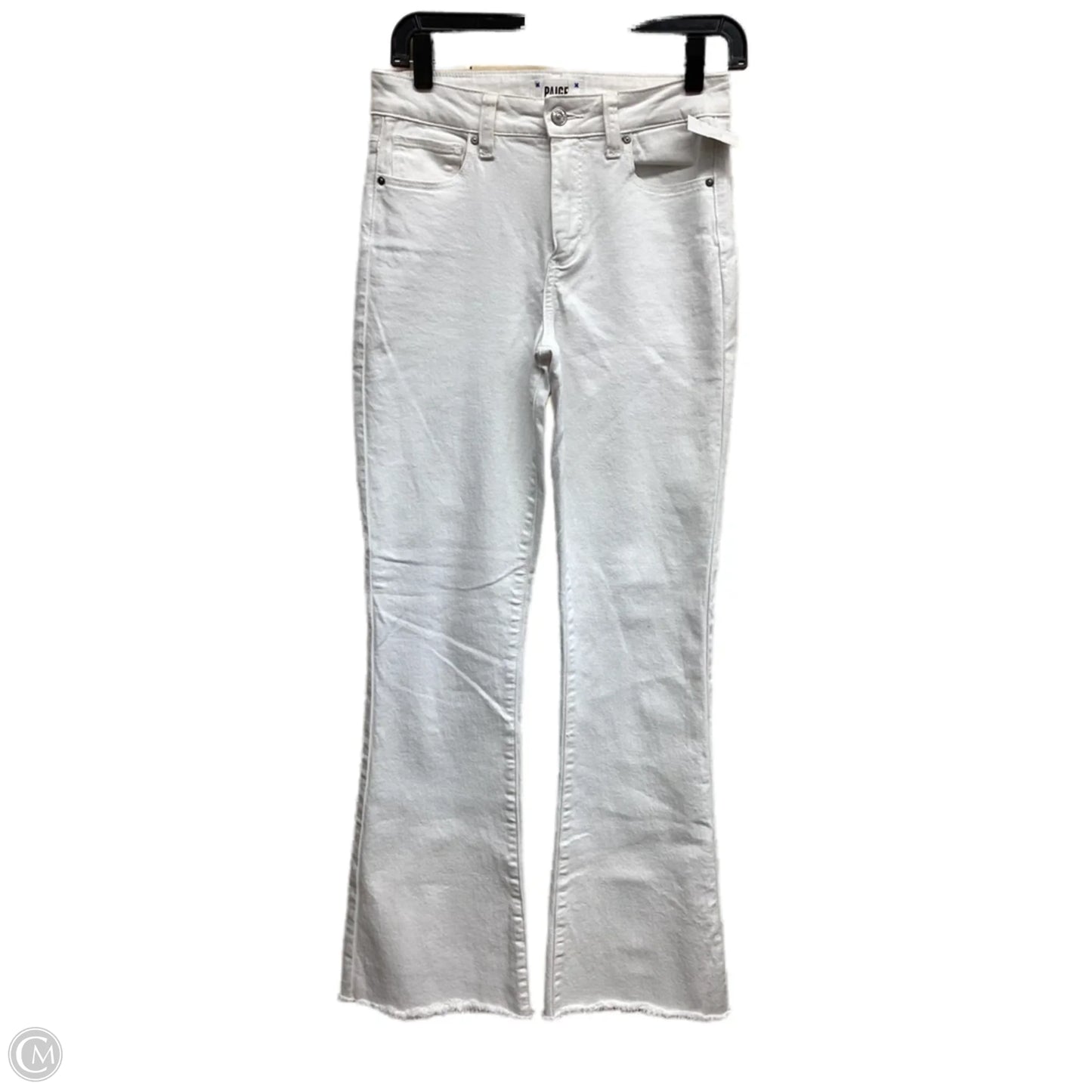 Jeans Wide Leg By Paige In White Denim, Size: 2