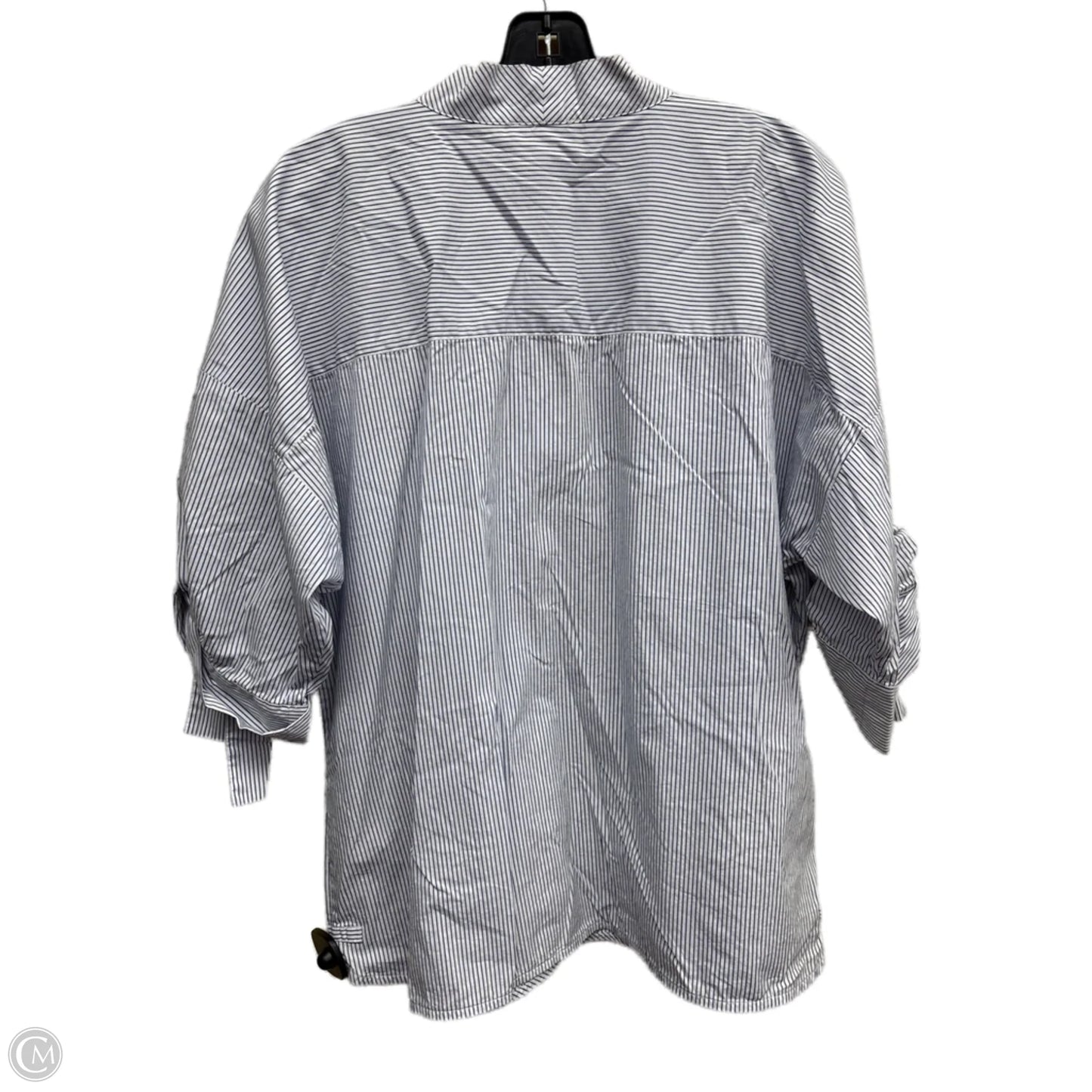 Top Long Sleeve By Calvin Klein In Striped Pattern, Size: M