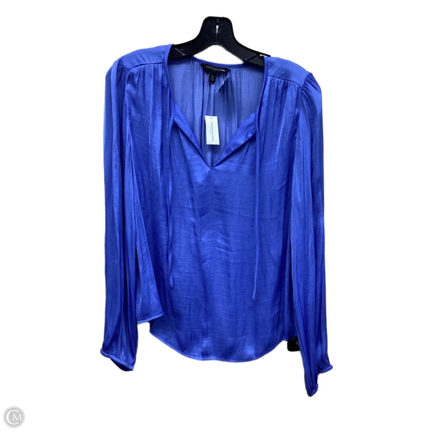 Top Long Sleeve By Banana Republic In Blue, Size: M