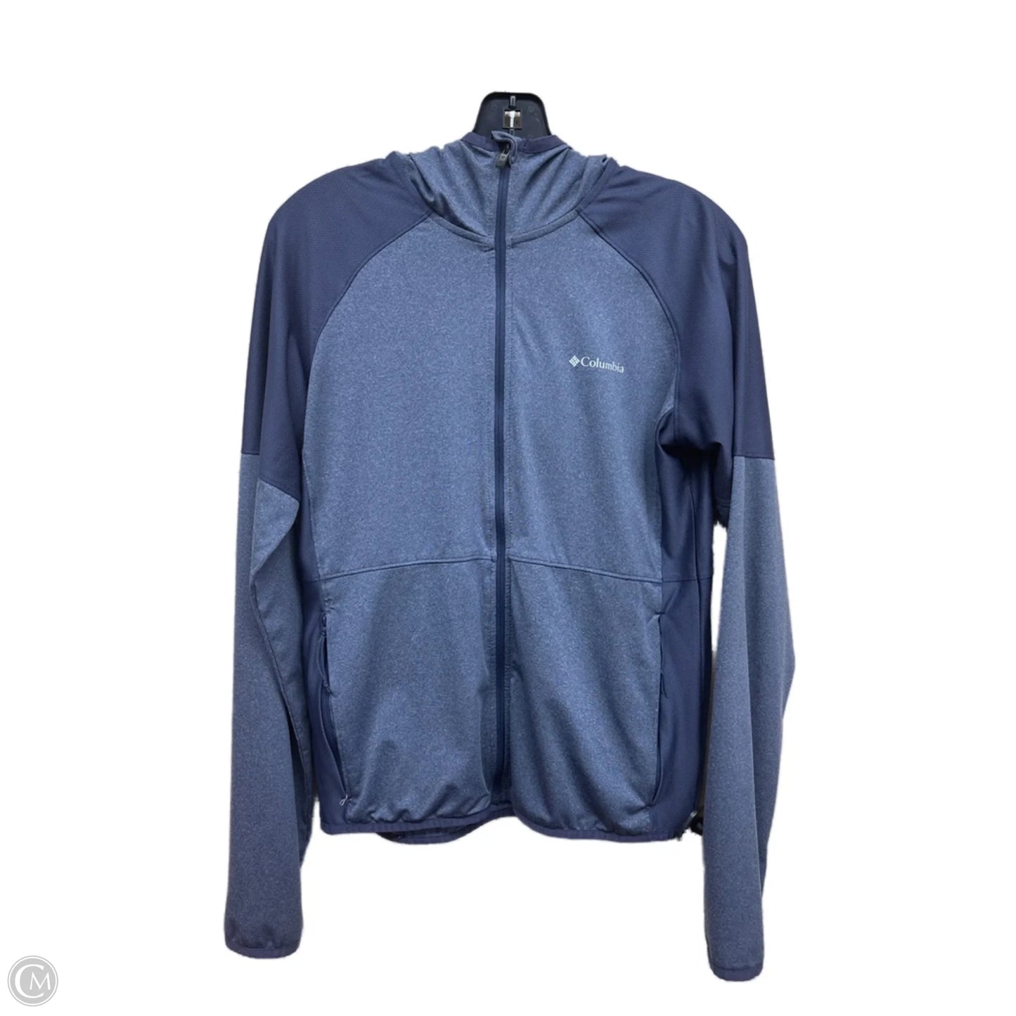 Athletic Top Long Sleeve Collar By Columbia In Blue, Size: M