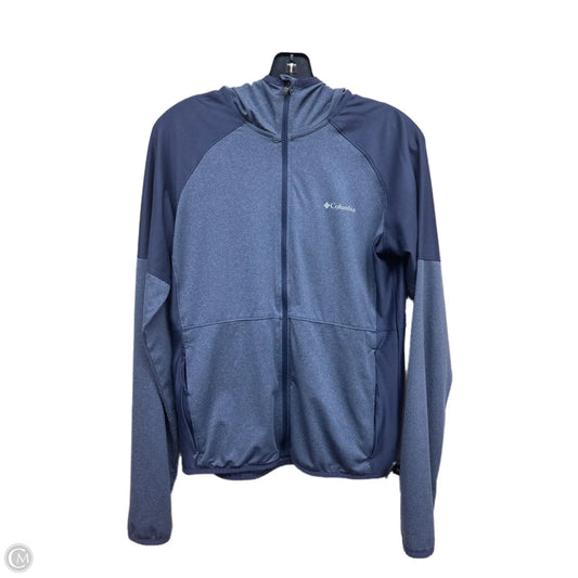 Athletic Top Long Sleeve Collar By Columbia In Blue, Size: M