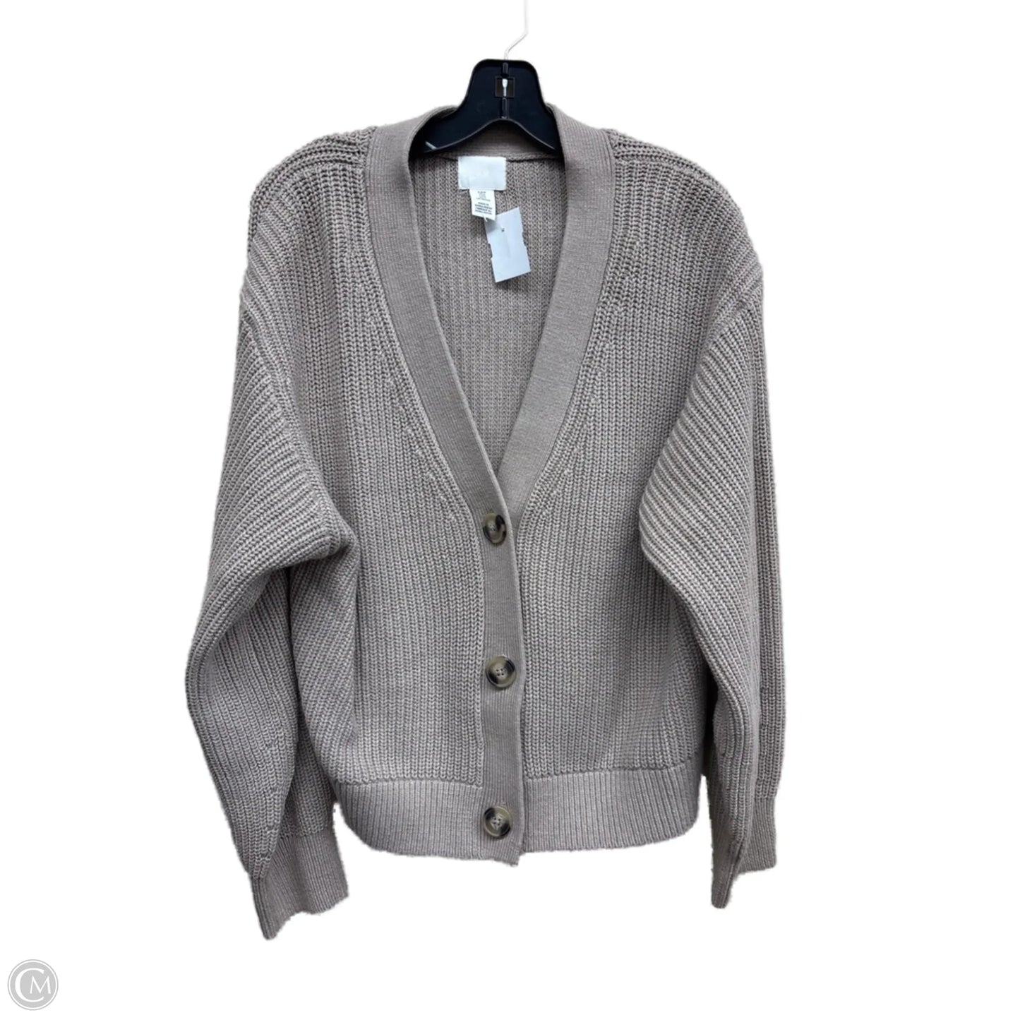 Sweater Cardigan By H&m In Tan, Size: M