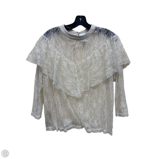 Top Long Sleeve By Clothes Mentor In White