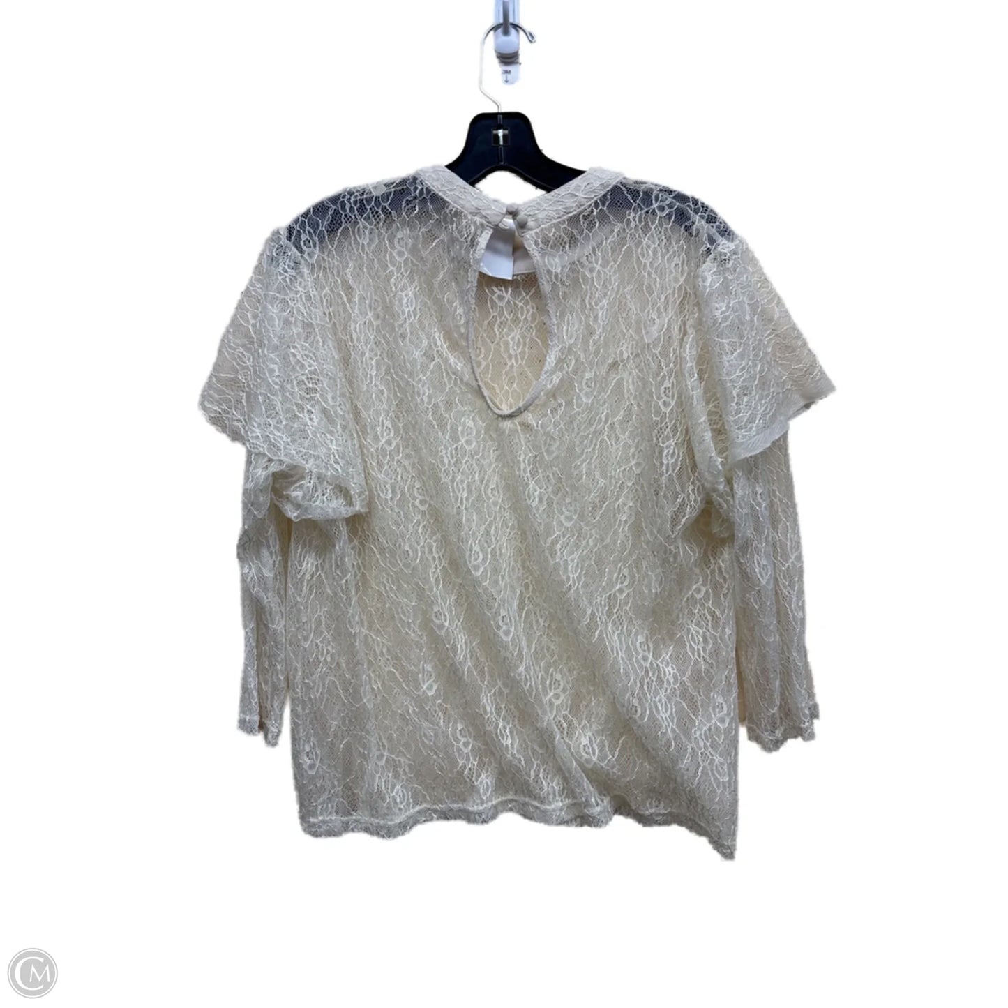 Top Long Sleeve By Clothes Mentor In White